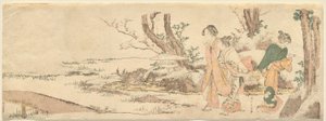 Drei Frauen an einem Teich von Katsushika Hokusai