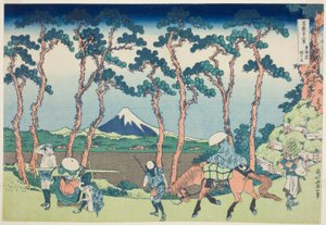 Tokaido Hodogaya, aus der Serie "36 Ansichten des Berges Fuji (Fugaku sanjurokkei)" von Katsushika Hokusai