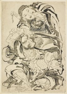 Zwei chinesische Helden von Katsushika Hokusai