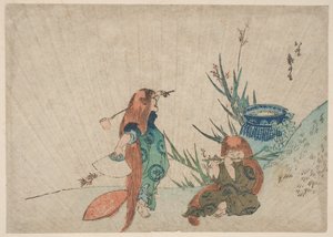 Zwei Shōjō von Katsushika Hokusai