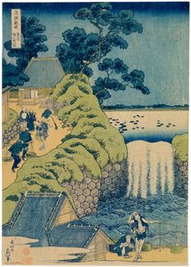 Wasserfall Aigaoka aus der Serie Wasserfälle der verschiedenen Provinzen, ca. 1829 von Katsushika Hokusai