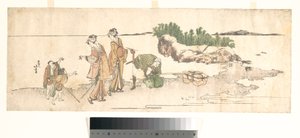 Frauen in einer Landschaft von Katsushika Hokusai