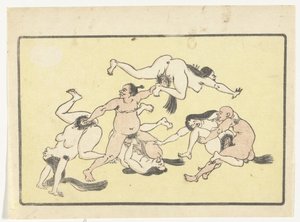 Orgie (Serie: Der große Schwanz) von Kawanabe Kyosai
