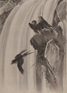Schwalben an einem Wasserfall, ca. 1887