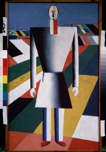Ein Bauer auf dem Feld von Kazimir Severinovich Malevich