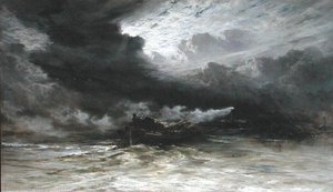 Schlepper und Holzfloß