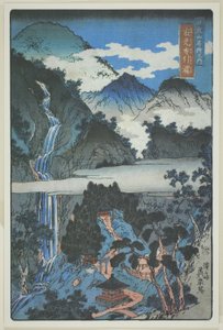 Nunobiki-Wasserfälle am Jakko-Schrein, aus der Serie "Landschaftliche Sehenswürdigkeiten in den Bergen von Nikko" von Keisai Eisen