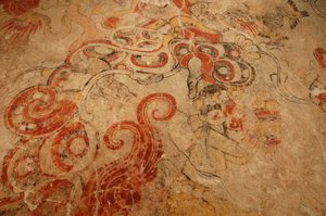 Höhleneingang zur Unterwelt, Eingang zum Blumenberg, Maya; Maya-Wandmalereien; San Bartolo, 2002 (Foto) von Kenneth Garrett