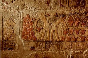 Ägyptens Altes Reich; Ägypten; Sakkara, Grab der zwei Brüder, Brotbacken, Stapelheizung