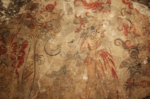 Maya; Maya-Wandmalereien; San Bartolo; Guatemala; Dr. Bill Saturno, 2002 von Kenneth Garrett