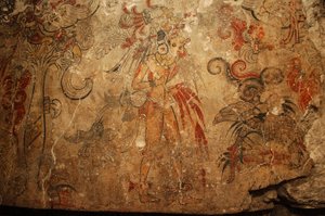 Maya; Maya-Wandmalereien; San Bartolo; Guatemala; Dr. Bill Saturno von Kenneth Garrett