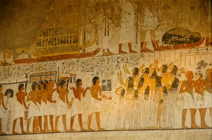 Gemalte Szene von Trauernden; Grab von Ramose; Wesir unter Amenhotep III. und Echnaton, 2009 (Foto) von Kenneth Garrett