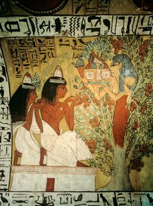 Tal der Könige, Sennedjem und seine Frau verehren Göttin Hathor von Kenneth Garrett