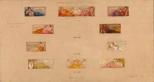 Skizzen für die Dekoration einer privaten Bibliothek A, 1894 von Kenyon Cox