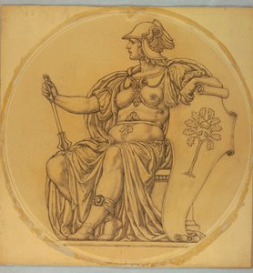 Studie für "Mut," Lünette im Hudson County Courthouse, Jersey City, NJ