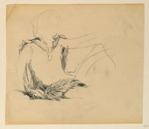 Studie für "Jagd", "Der Fortschritt der Zivilisation: Jagd, Viehzucht, Landwirtschaft" State Capitol, Des Moines, IA