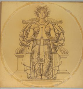 Studie für "Rechtschaffenheit," Lunette im Hudson County Courthouse, Jersey City, NJ von Kenyon Cox