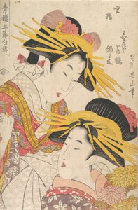Album von Drucken von Kikugawa Eizan, Utagawa Kunisada und Utagawa Kunimaru, 19. Jahrhundert