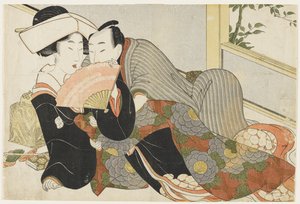 (Braut und Bräutigam) von Kikukawa Eizan