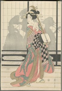 Geisha mit Samisen von Kikukawa Eizan