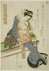 Sojo Henjo, aus der Serie "Modische Kinder als die sechs unsterblichen Dichter (Furyu kodakara rokkasen)" von Kikukawa Eizan