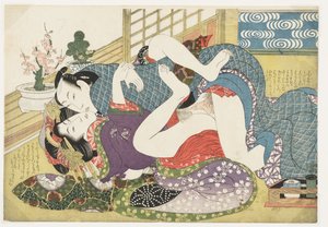 Junge Liebende am Neujahr, aus Selections from the Brocade Quarter von Kikukawa Eizan