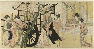 Eine kaiserliche Kutsche von Kitagawa Utamaro