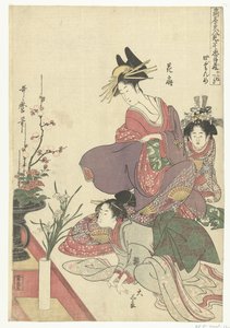 Bewundern von Blumenarrangements von Kitagawa Utamaro