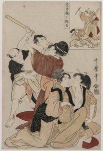 Chushingura: Akt III des Lagerhauses der Loyalität, späte 1790er Jahre von Kitagawa Utamaro