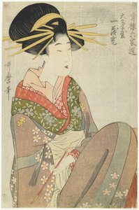 Kurtisane Hitomoto aus dem Daimonjiya-Haus, 1801-1802 von Kitagawa Utamaro