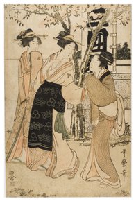 Schatzschau im Mimeguri-Schrein von Kitagawa Utamaro