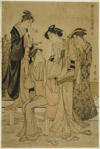 Elegante Vergnügungen: Der Duft der Blumen, rechts (Furyu hana no ka asobi, jo) von Kitagawa Utamaro