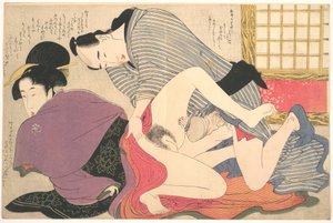 Erotischer Druck von Kitagawa Utamaro