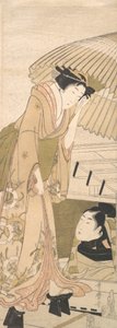 Landungssteg im Schnee Yuki no sanbashi, 1800 von Kitagawa Utamaro