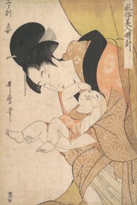 Mitternacht: Mutter und schläfriges Kind, 1790 von Kitagawa Utamaro