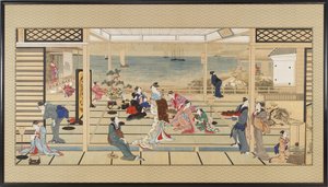 Mondscheinfeier in Dozo Sagami, Edo-Zeit, spätes 18. - frühes 19. Jahrhundert