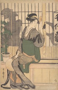 Schatten auf dem Shoji, 1790er Jahre von Kitagawa Utamaro