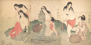 Die Awabi-Fischer, spätes 18. - frühes 19. Jahrhundert von Kitagawa Utamaro