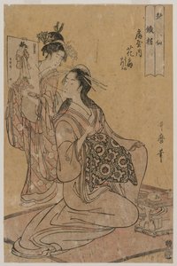 Die Kurtisane Hana-ogi von Ogiya als der Sennin Tekkai..., Mitte der 1790er Jahre von Kitagawa Utamaro