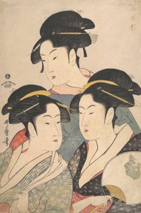 Drei Schönheiten der Kwansei-Periode, ca. 1791 von Kitagawa Utamaro
