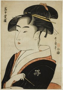 Tomimoto Toyohina, aus der Serie "Berühmte Schönheiten von Edo (Edo komei bijin)"