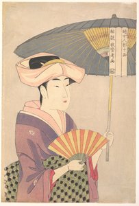 Frau mit Sonnenschirm, aus der Serie Zehn Typen in der physiognomischen Studie der Frauen, ca. 1793 von Kitagawa Utamaro