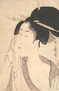 Frau entspannt sich nach ihrem Bad, 1790er Jahre von Kitagawa Utamaro
