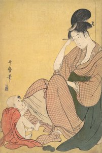 Frau und Kind von Kitagawa Utamaro