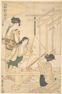 Frauen beim Seidenweben von Kitagawa Utamaro