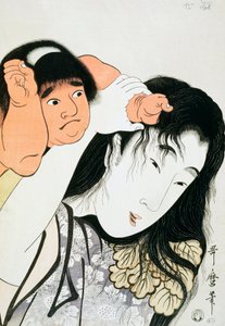 Yamauba und Kintaro, beliebte Figuren aus der japanischen Folklore, ukiyo-e Kunstdruck