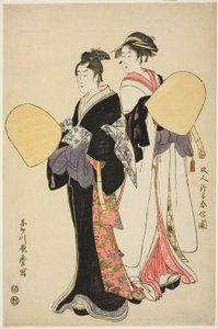 Junges Paar als Bettelmönche verkleidet von Kitagawa Utamaro