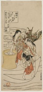 Der Chofu Tama-Fluss in der Provinz Musashi (aus der Serie Die sechs Tama-Flüsse der schwebenden Welt) von Kitao Shigemasa
