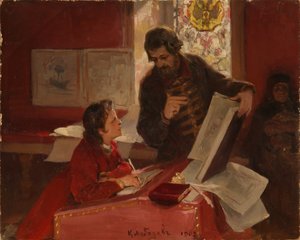 Nikita Zotov unterrichtet den jungen Peter I., 1902