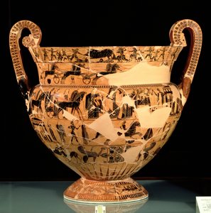 Seite B der François-Vase, hergestellt von Ergotimos, ca. 570 v. Chr. von Kleitias Kleitias